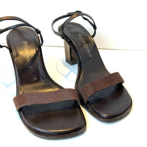 Yves Saint Laurent Black and Brown Women's Sandals